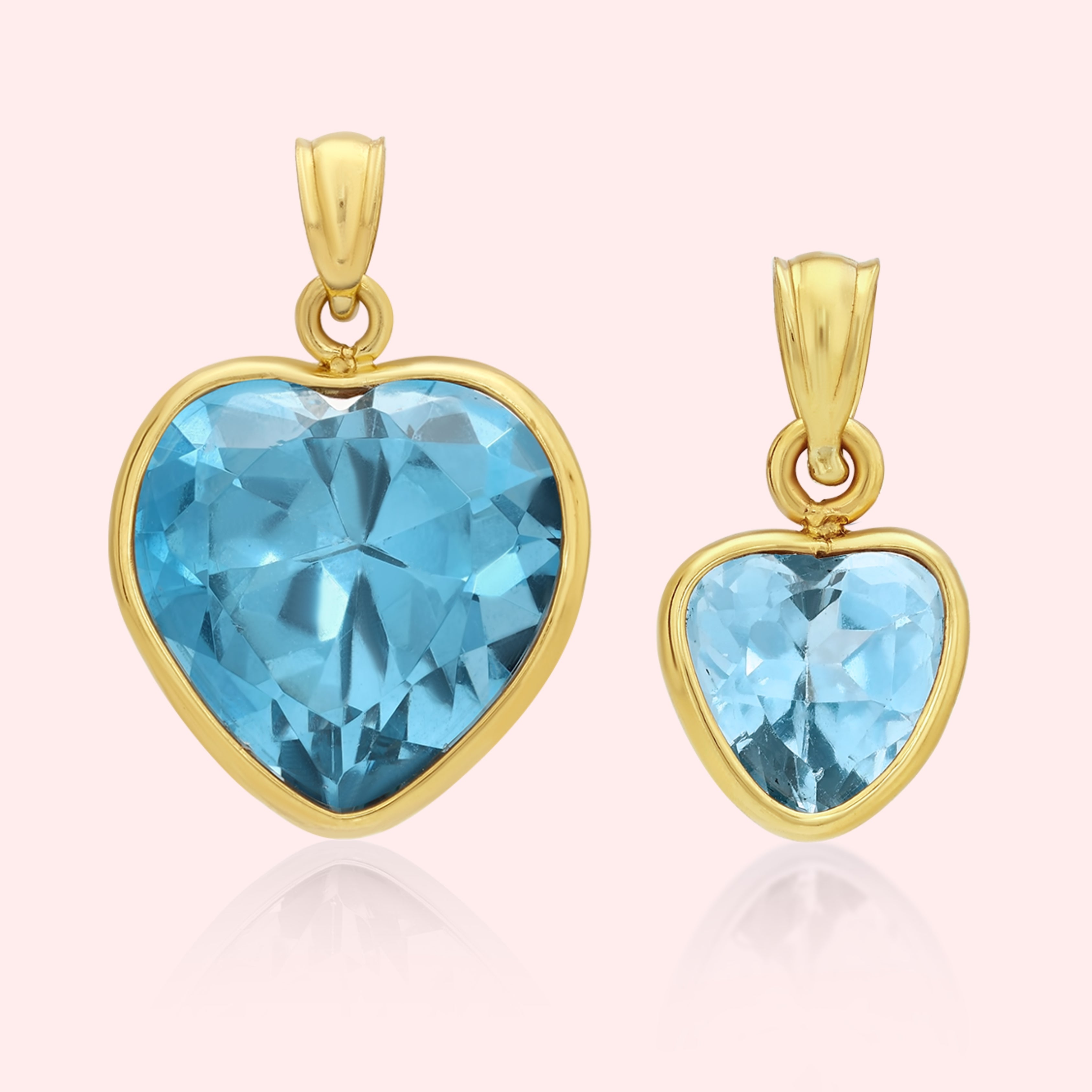 Solid Gold Objects Bezel Set Heart Pendant | 14k Solid Gold | Yeah It's Jewelry