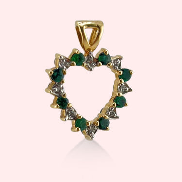 Double-Sided Diamond Heart Pendant