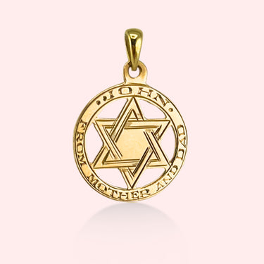 Star of David Medallion with Engraved Frame