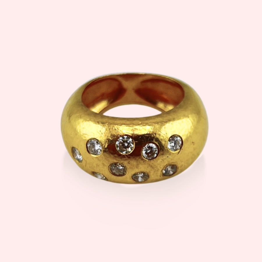 22k and Diamond Bombe Ring by Zolotas