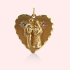 Bride and Groom Heart Engraved Pendant