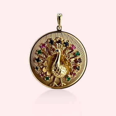 Gemstone Peacock Medallion