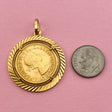 1968 Queen Elizabeth 22k Coin with Engine Turned Frame