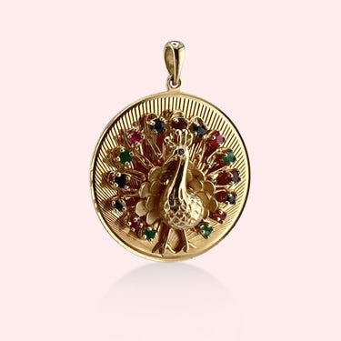 Gemstone Peacock Medallion