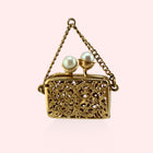 Hinged Purse Pendant with Pearls