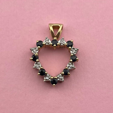 Double-Sided Diamond Heart Pendant