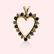 Large Classic Diamond and Topaz Heart Pendant