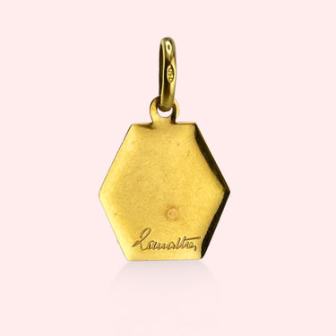 Hexagonal Mother Mary and Child Pendant