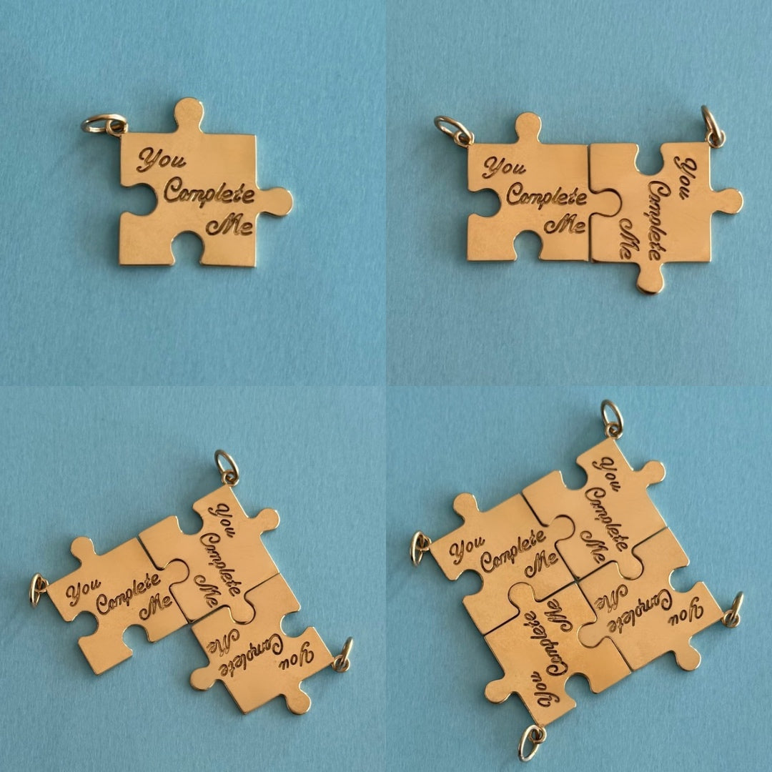 'You Complete Me' Puzzle Piece Pendant