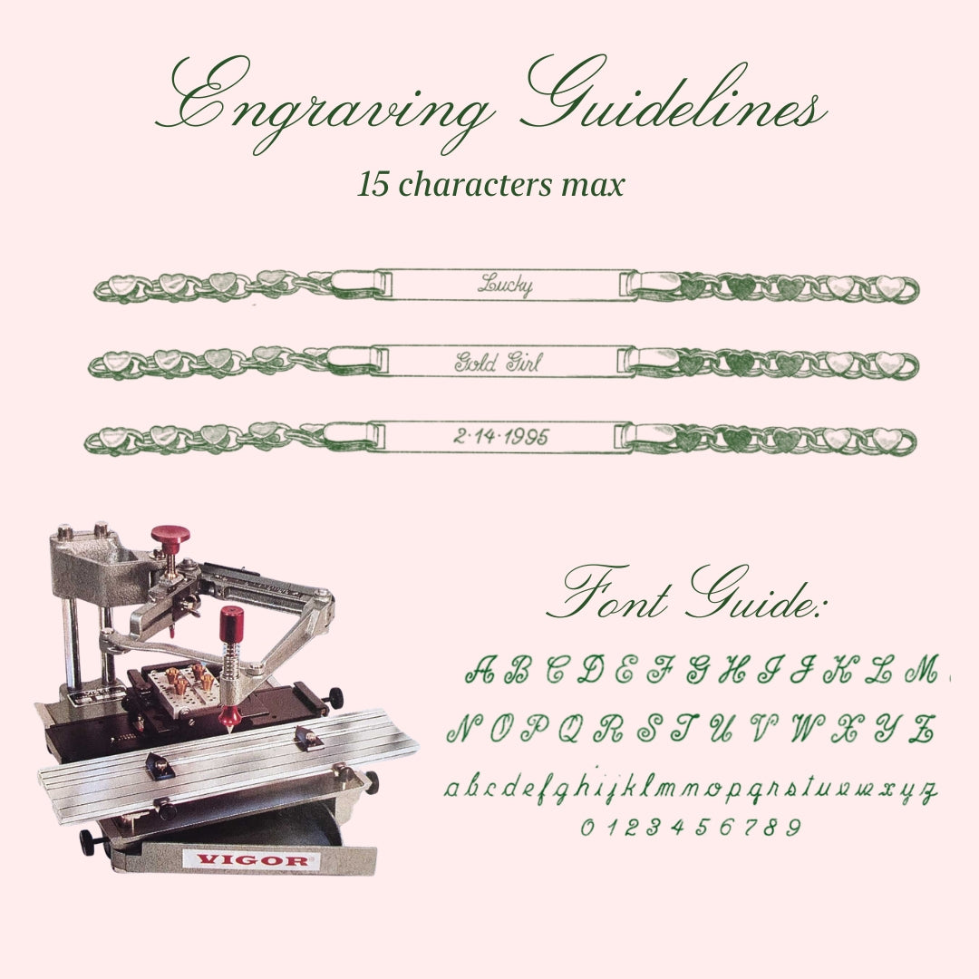 Heart Link Bracelet with ID Bar