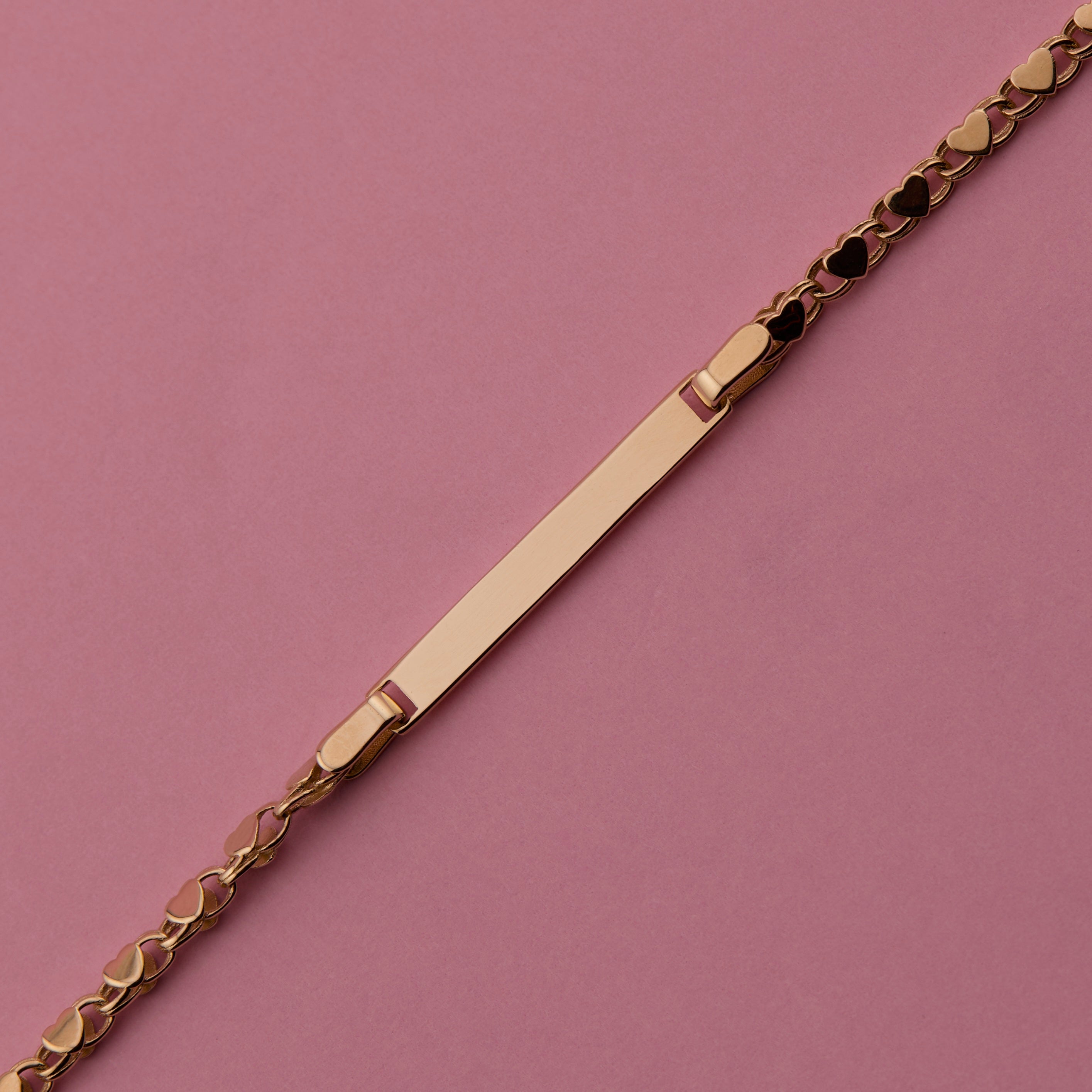 Heart Link Bracelet with ID Bar
