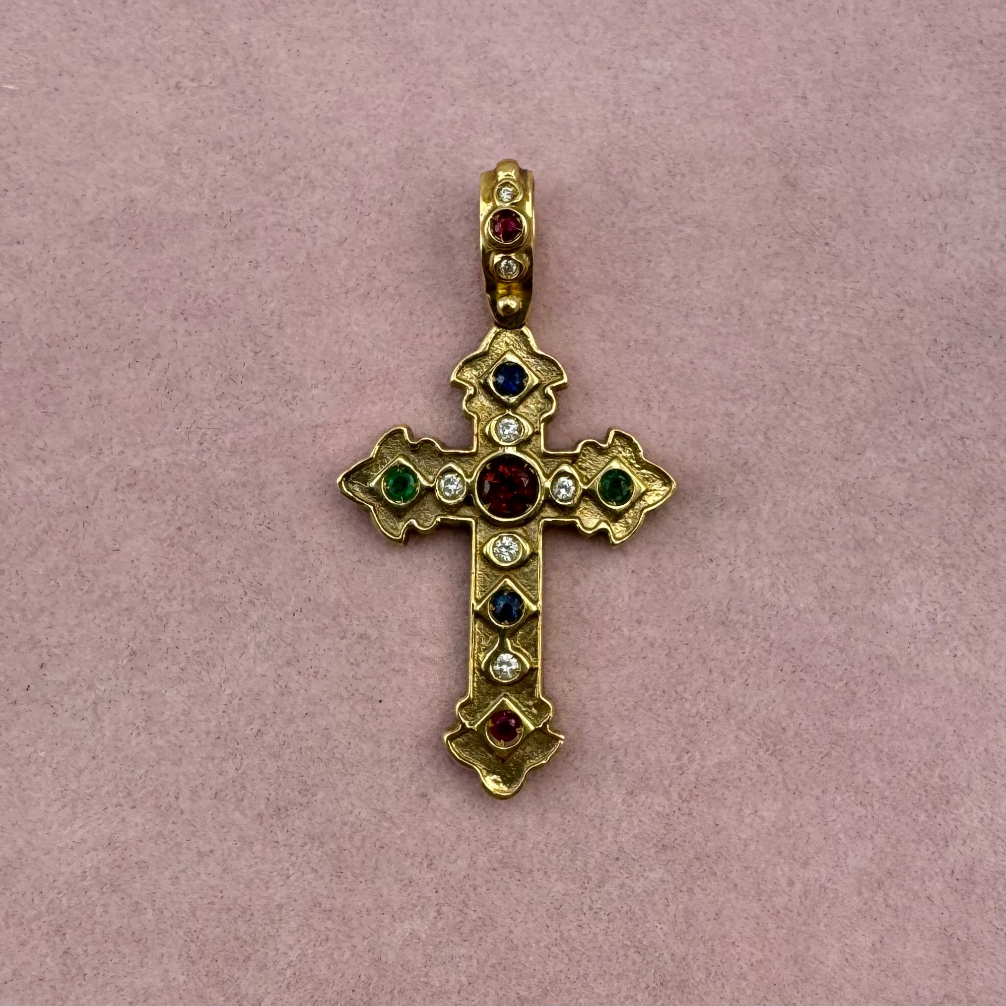 Ornate Gemstone Cross