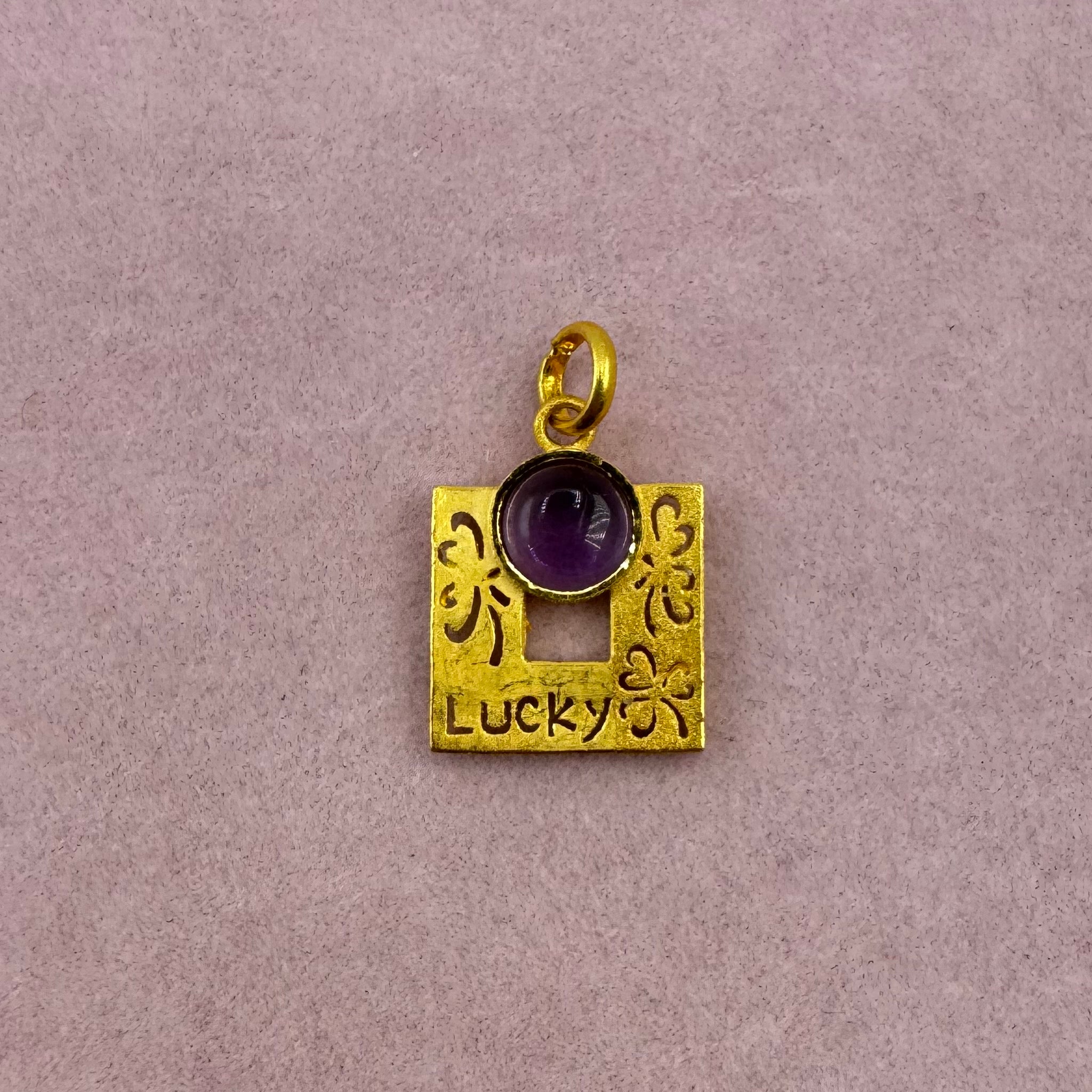 24k Lucky Amethyst Pendant