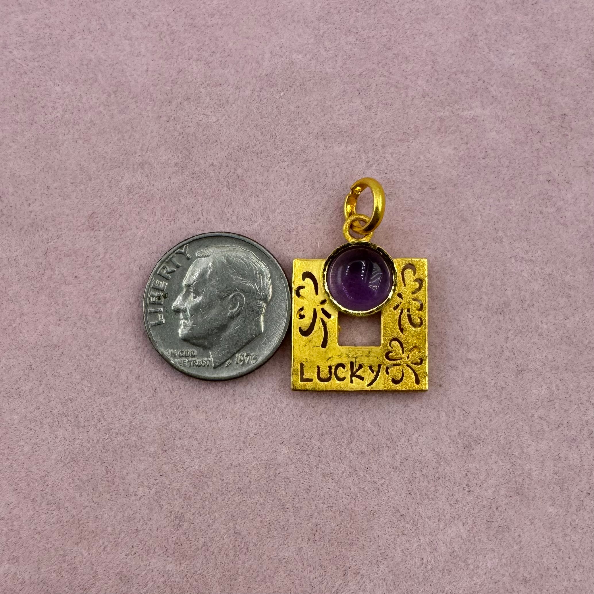 24k Lucky Amethyst Pendant