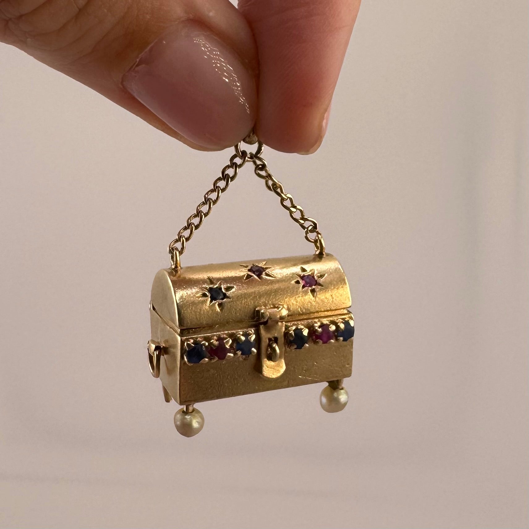 Gemstone Treasure Chest Pendant