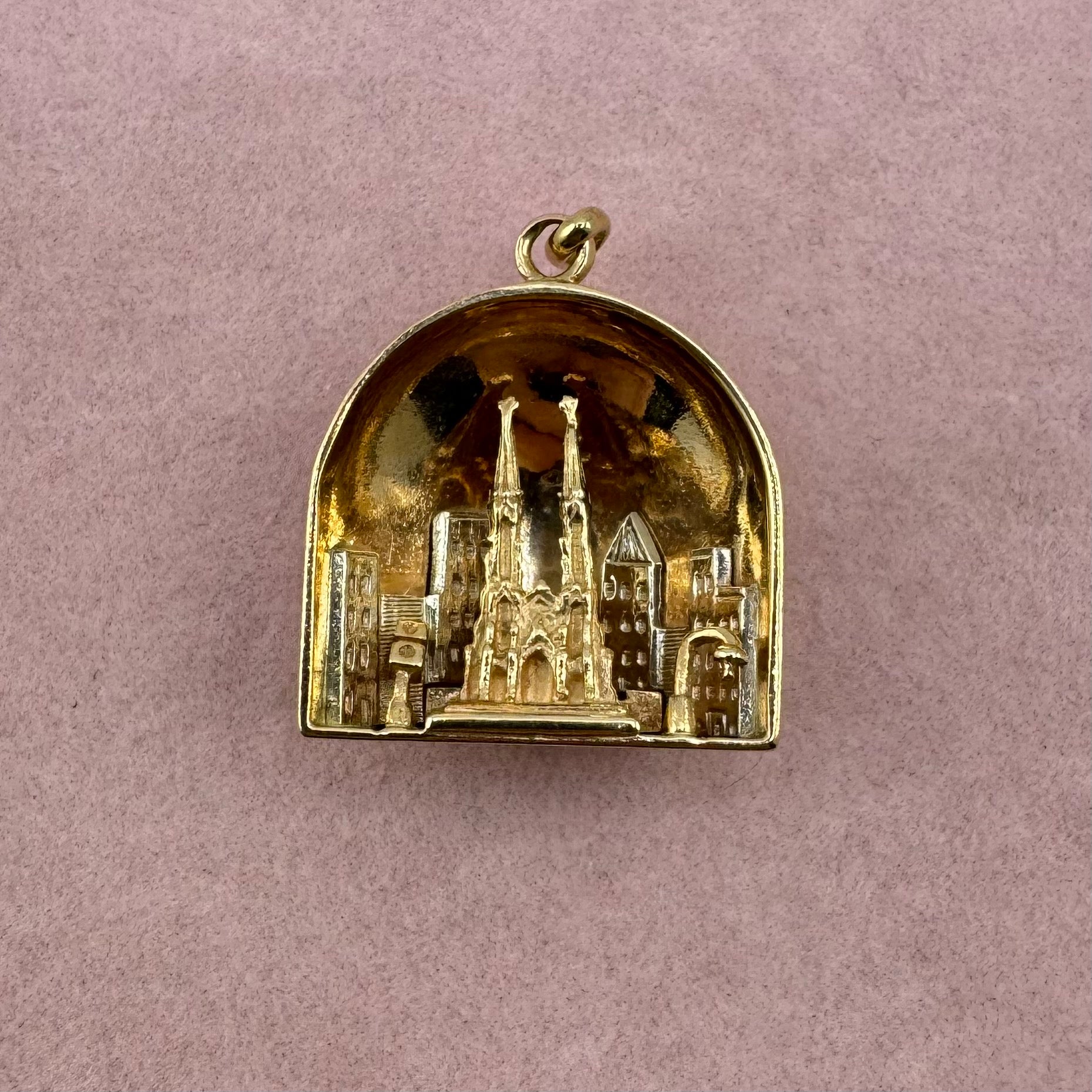 1954 NYC Skyline, St. Patrick's Cathedral Pendant