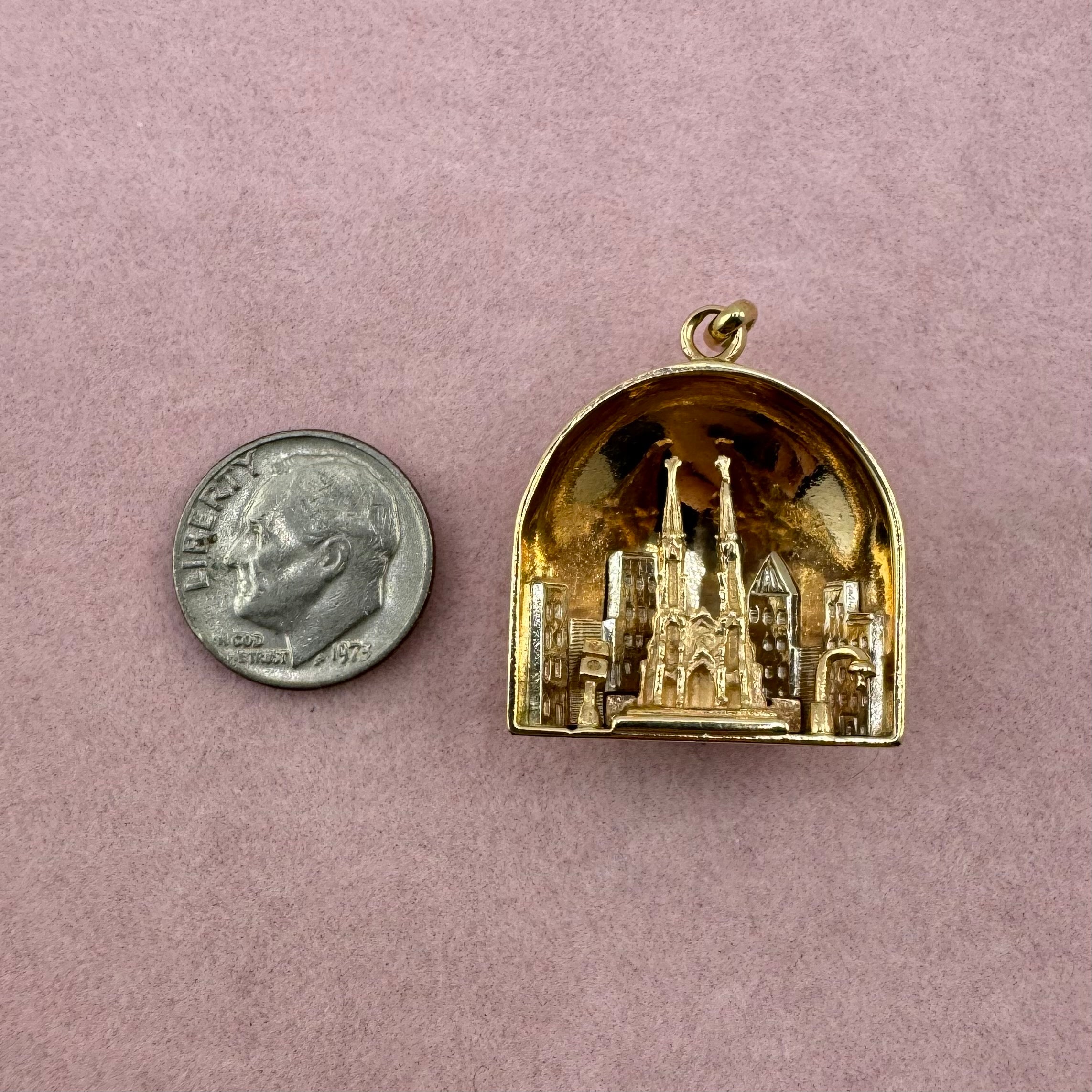 1954 NYC Skyline, St. Patrick's Cathedral Pendant