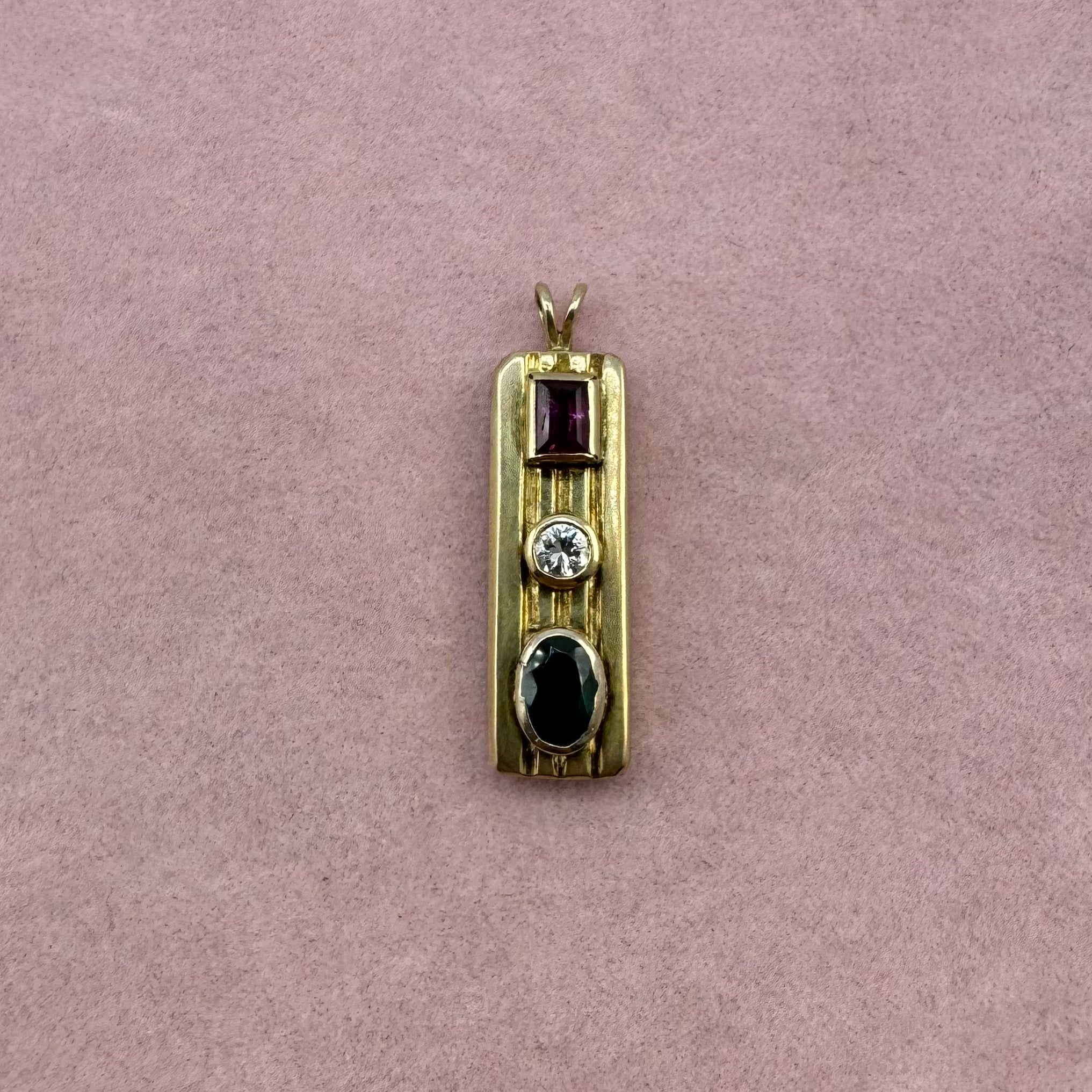 Gemstone Bar Pendant