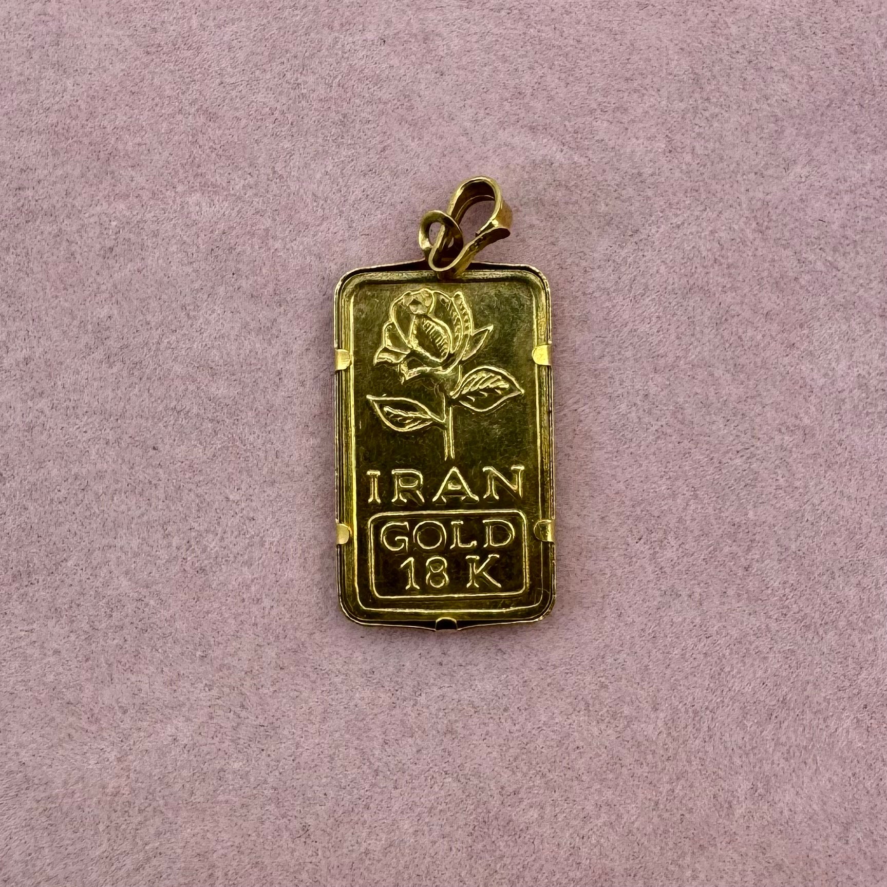 Fortuna Iran 18k Gold Bar with Rose