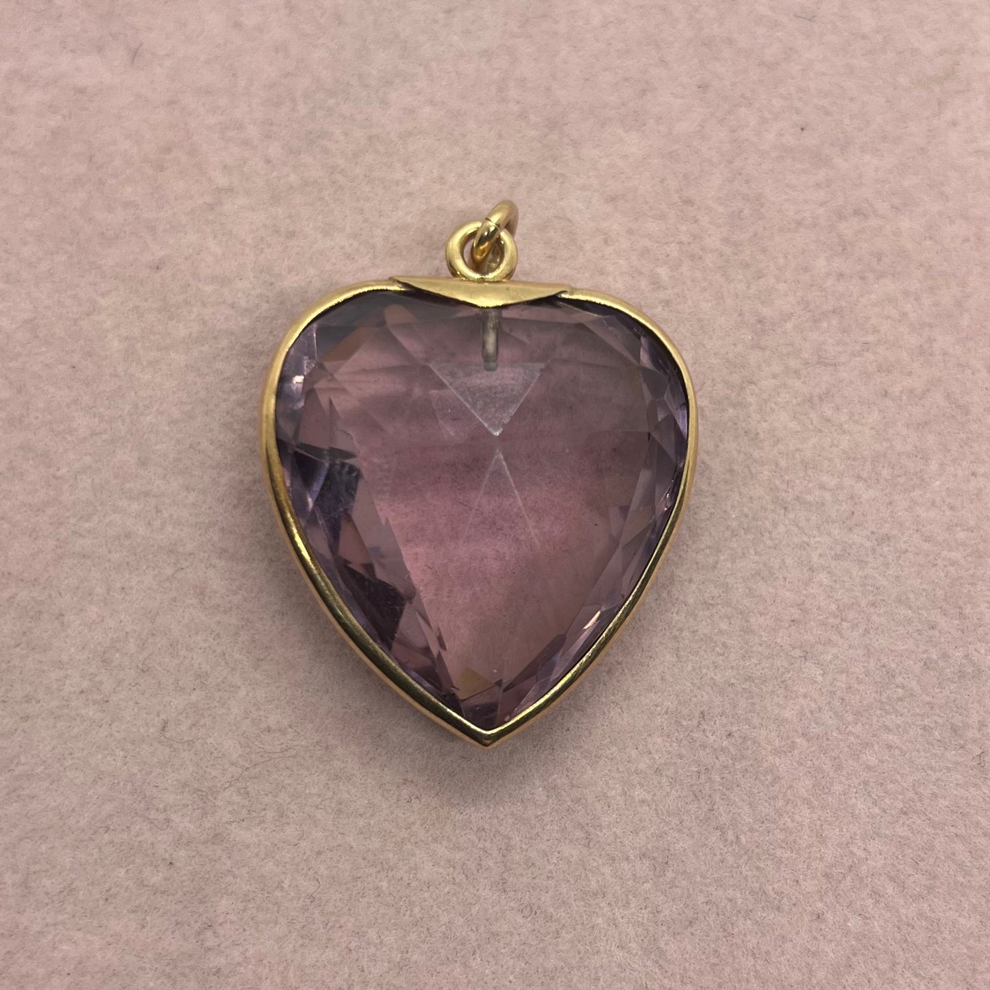 Large Purple Glass Heart Pendant