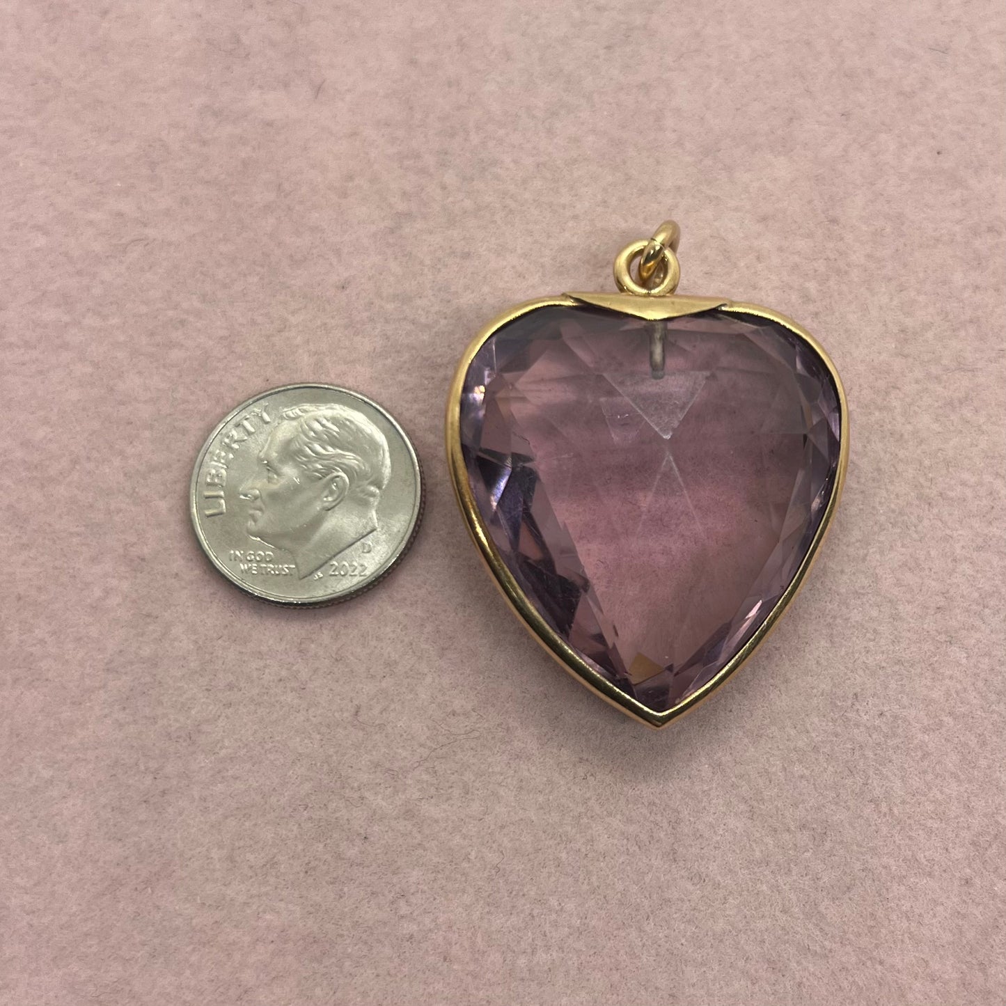 Large Purple Glass Heart Pendant