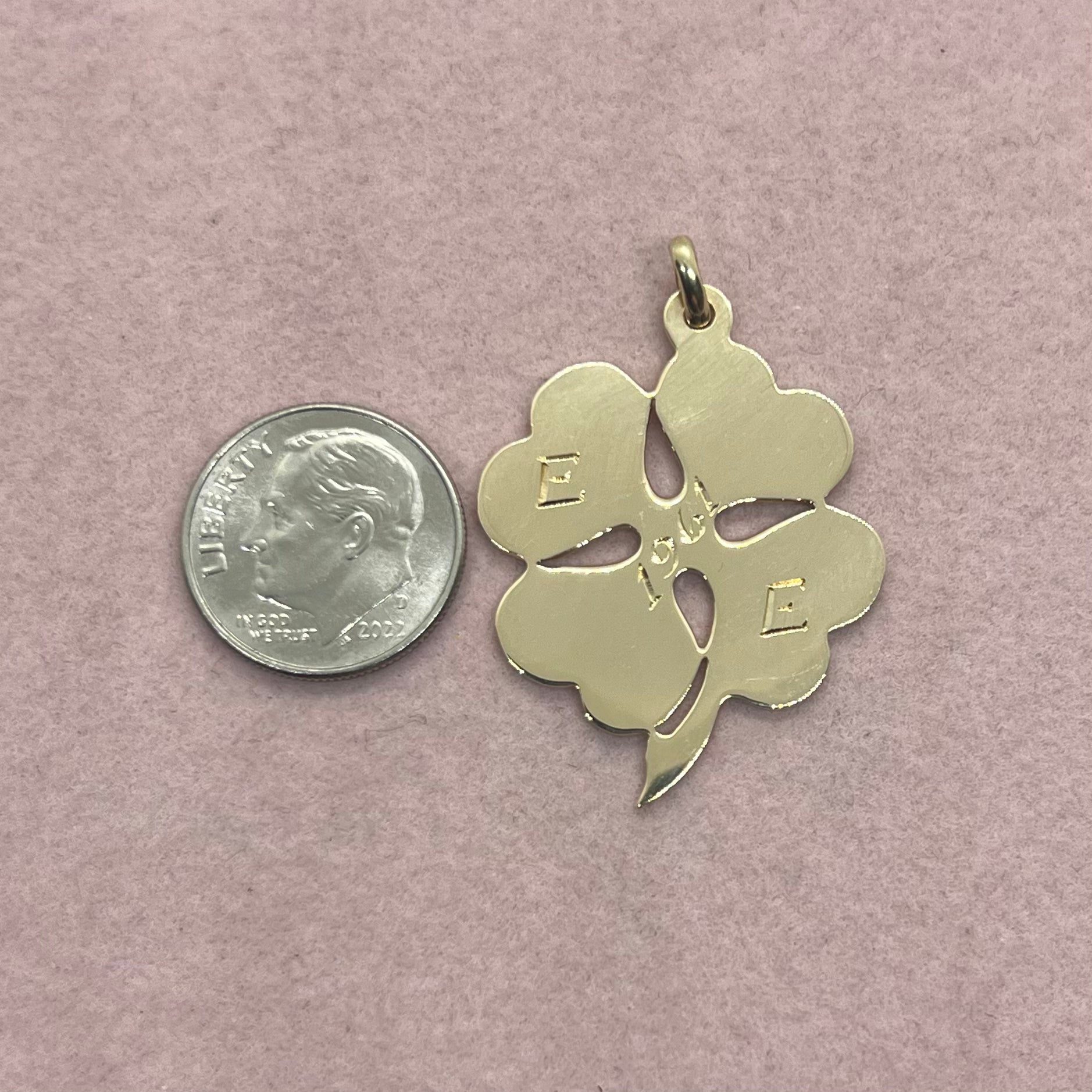 Four Leaf Clover Pendant with 1961 Engraving