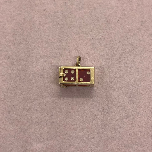 Lucky Dice Charm (Option 3, Horizontal, Red)