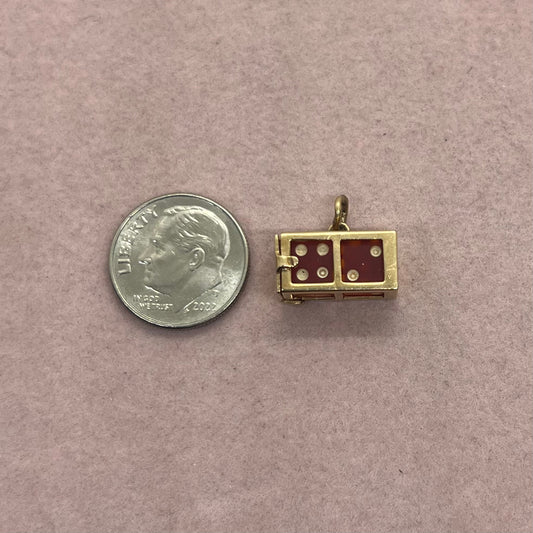 Lucky Dice Charm (Option 3, Horizontal, Red)