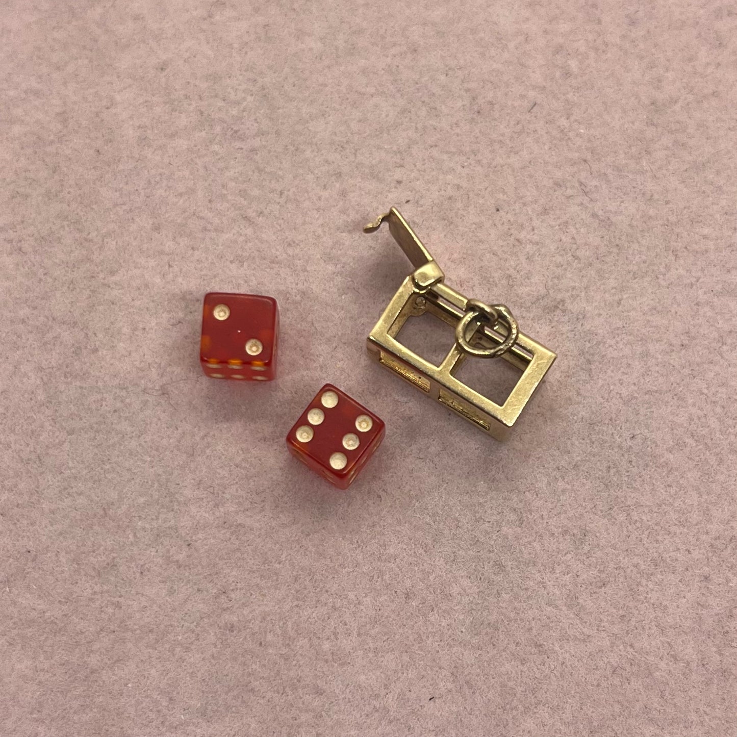 Lucky Dice Charm (Option 3, Horizontal, Red)