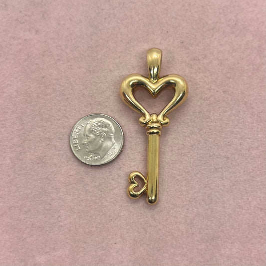XL Puffy Heart Key Pendant