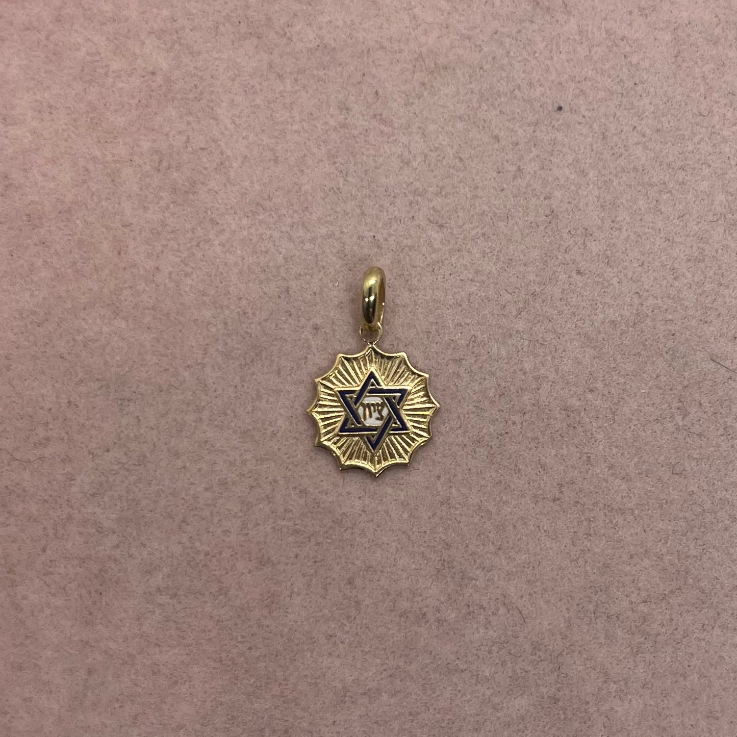 Star of David Medallion With Enamel and Scalloped Edges