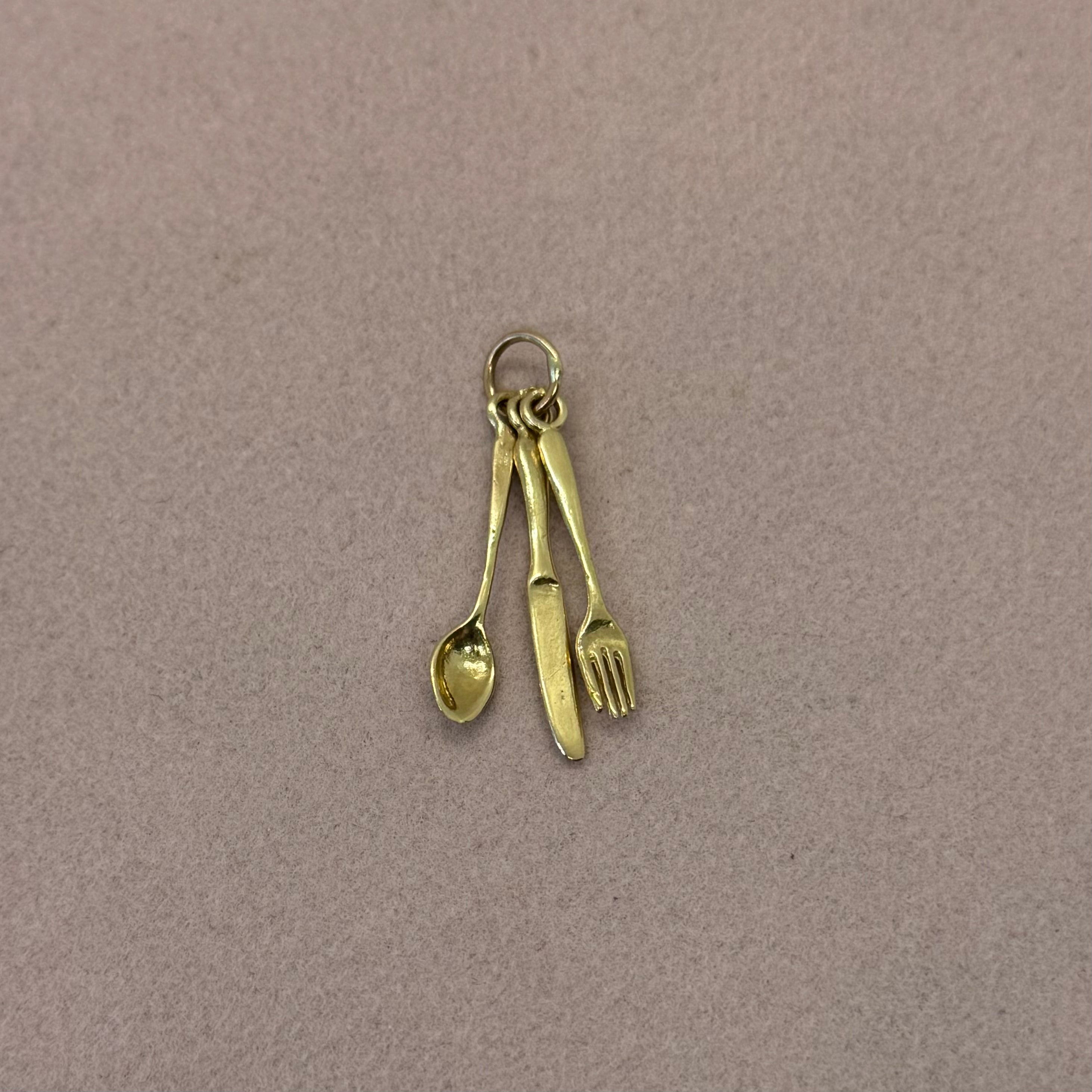 Golden Utensil Set Pendant (Made to Order)