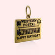 Enamel Western Postal Happy Birthday Charm