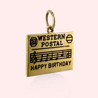 Enamel Western Postal Happy Birthday Charm
