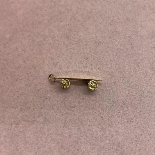 Skateboard Charm With Moving Wheels and Engraving