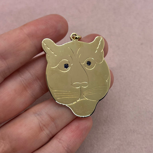 Large Panther Pendant With Topaz Eyes