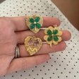 Large Green Clover Heart Pendant