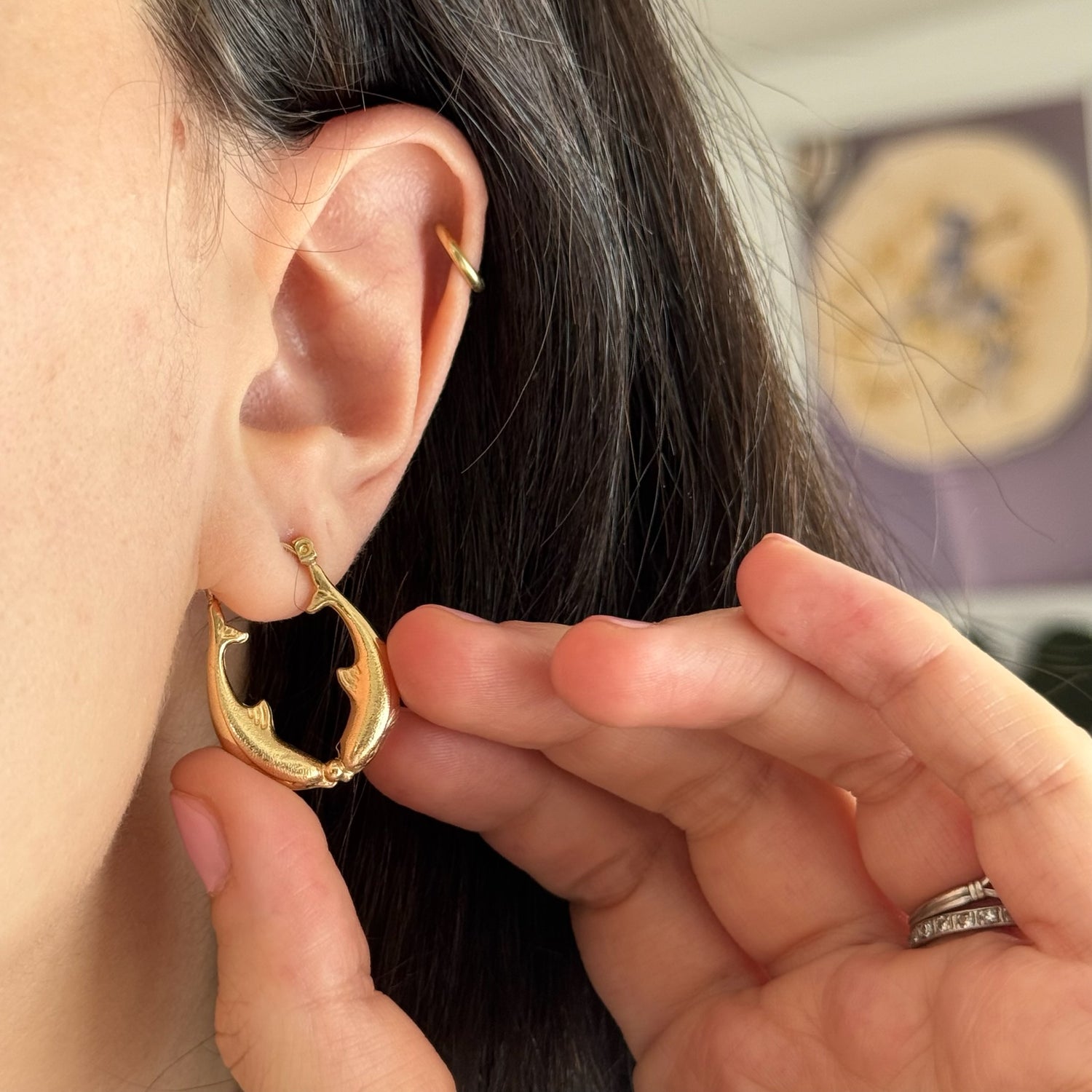 Dolphin Hoop Earrings