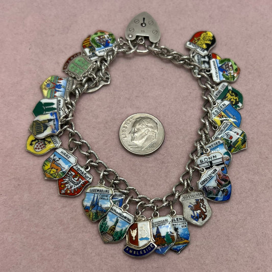 Silver Travel Charm Bracelet (Option 4- Frankfurt, Luxembourg, the Amsterdam Rijksmuseum, etc.)