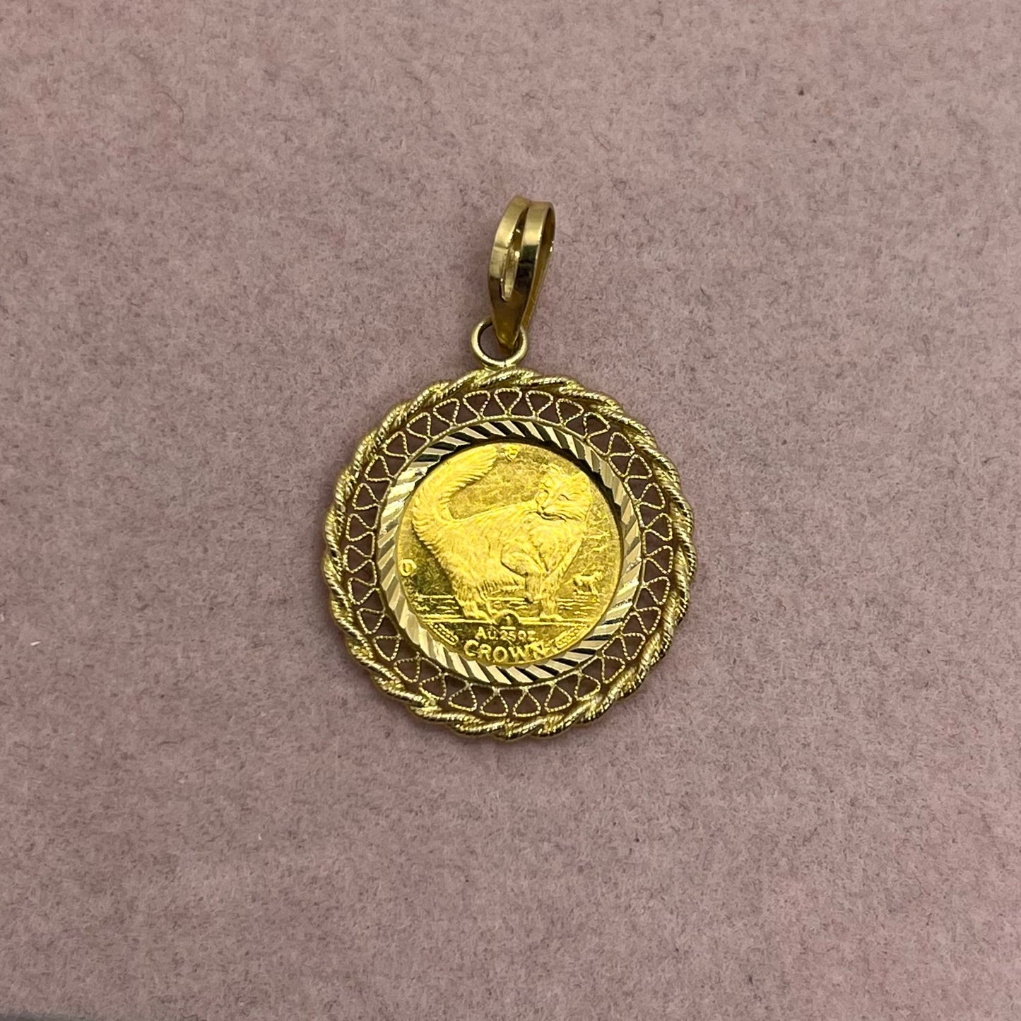 24k Cat Gold Coin with Lace Frame