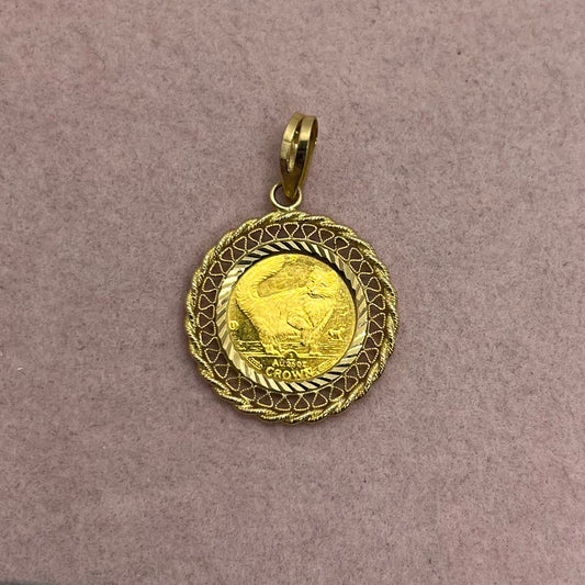 24k Cat Gold Coin with Lace Frame