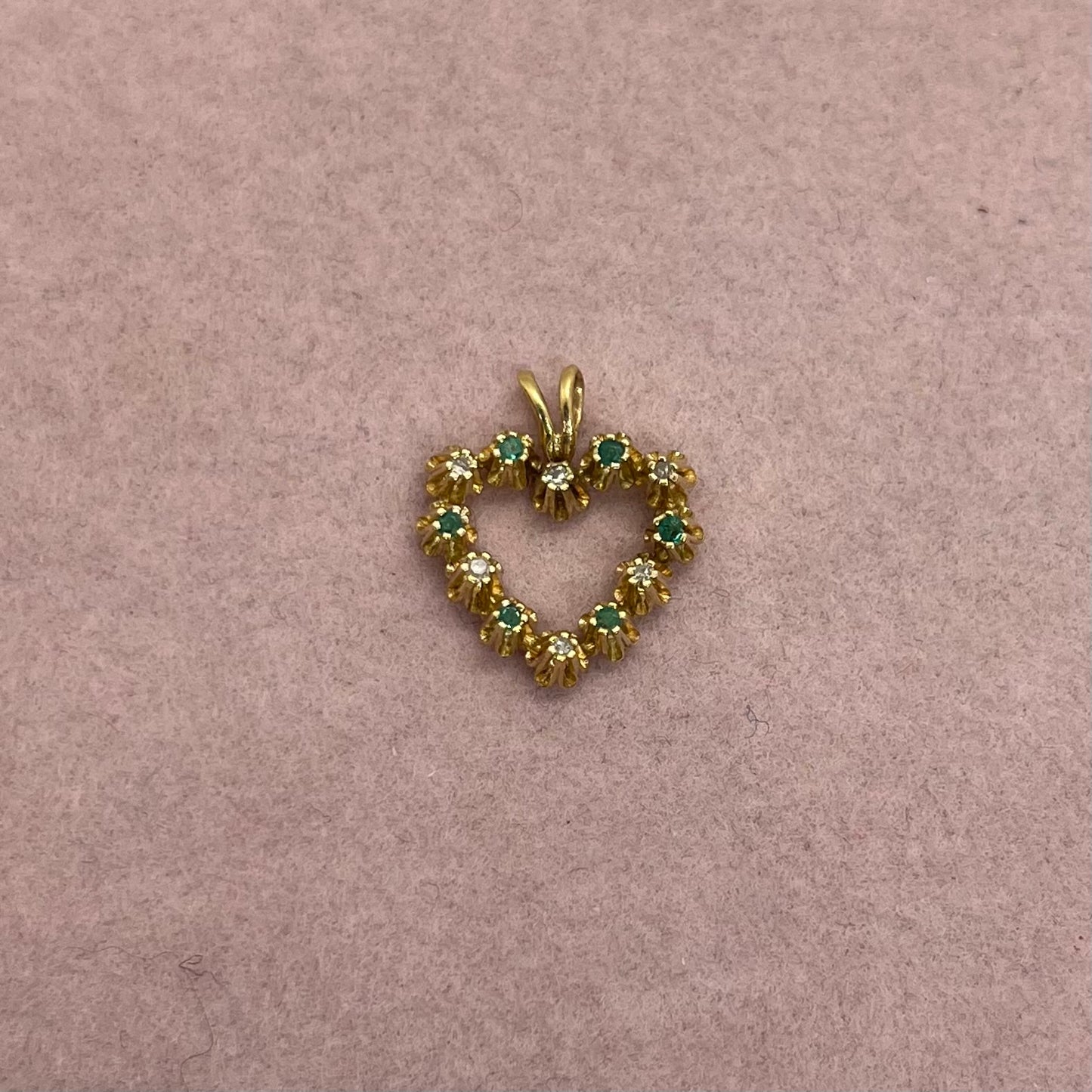 Buttercup Set Emerald and Sapphire Heart Pendant