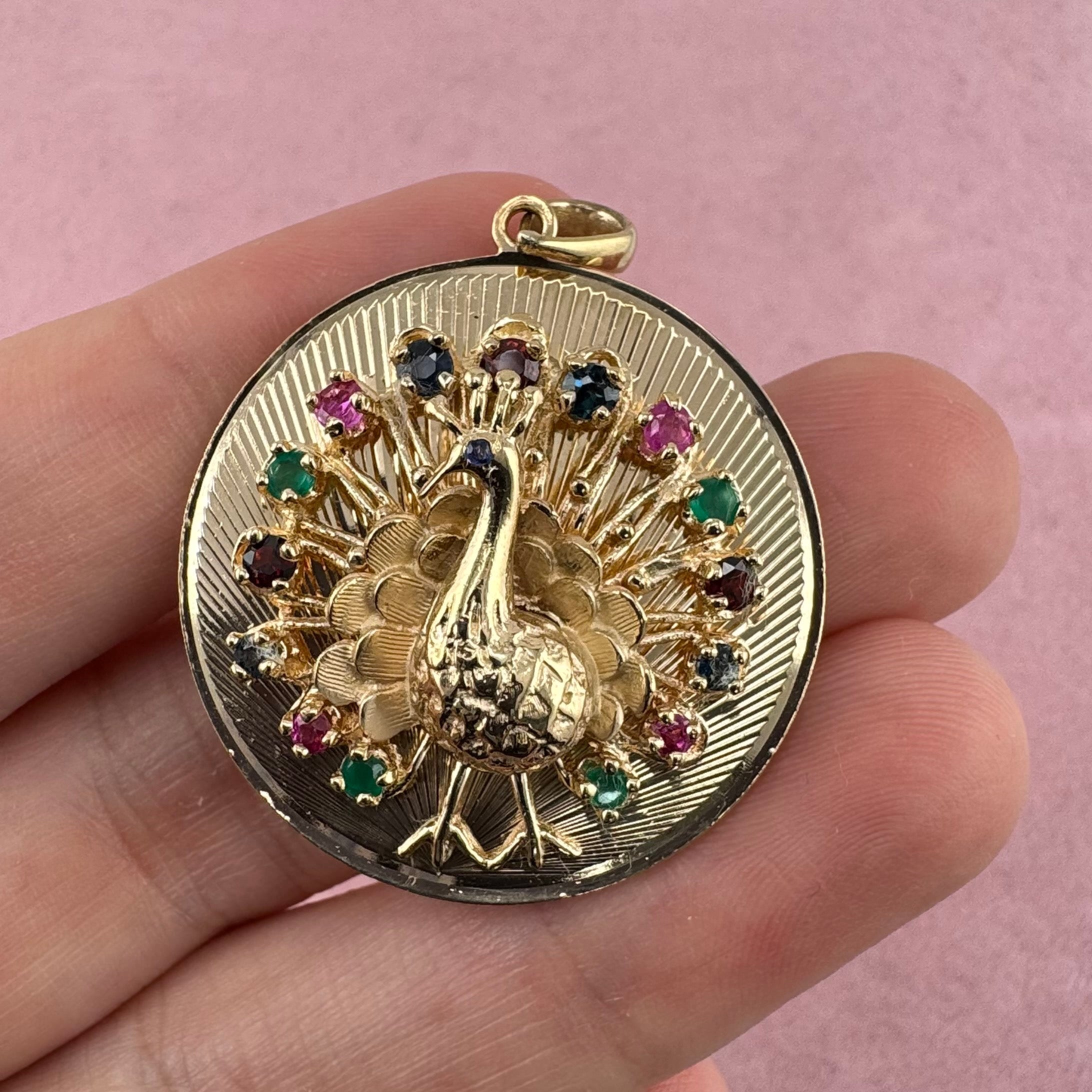 Gemstone Peacock Medallion