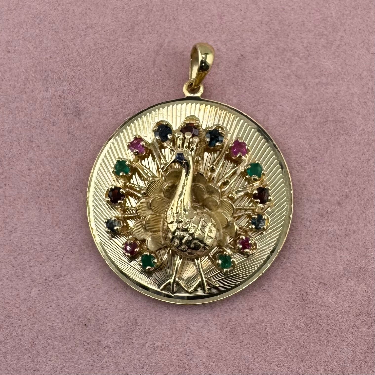 Gemstone Peacock Medallion