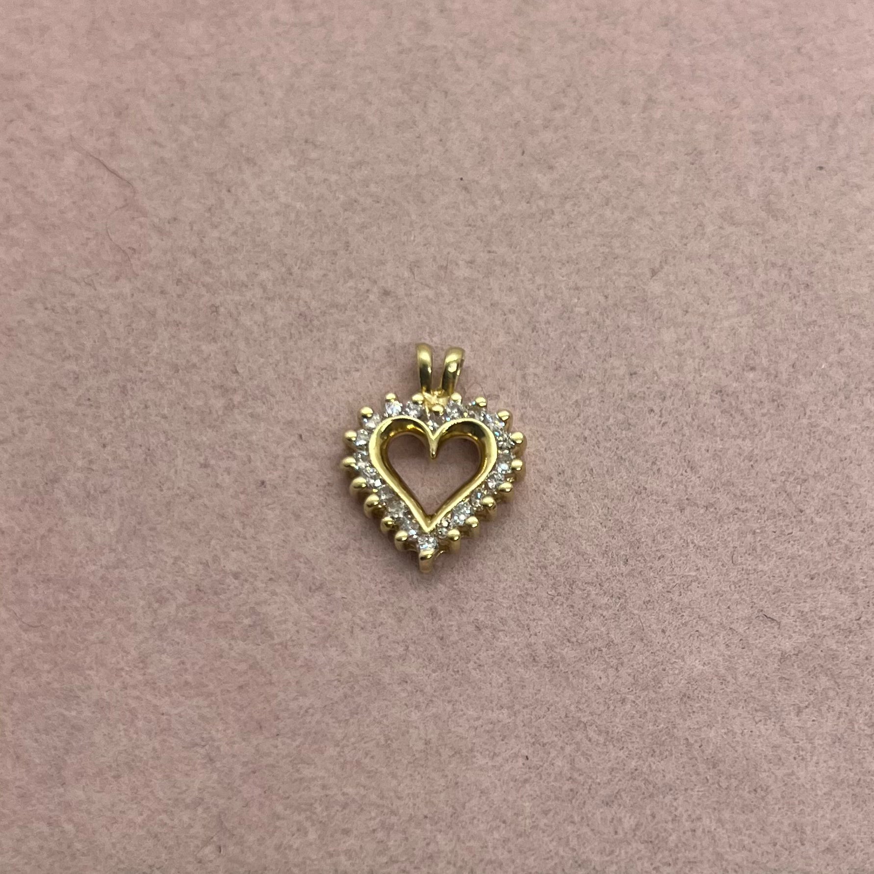 Small Diamond Heart Charm
