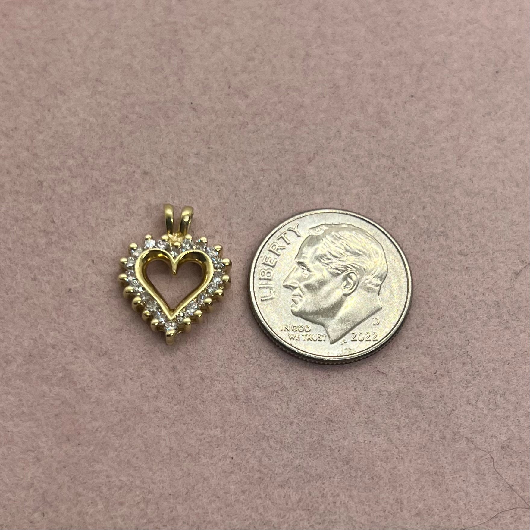 Small Diamond Heart Charm