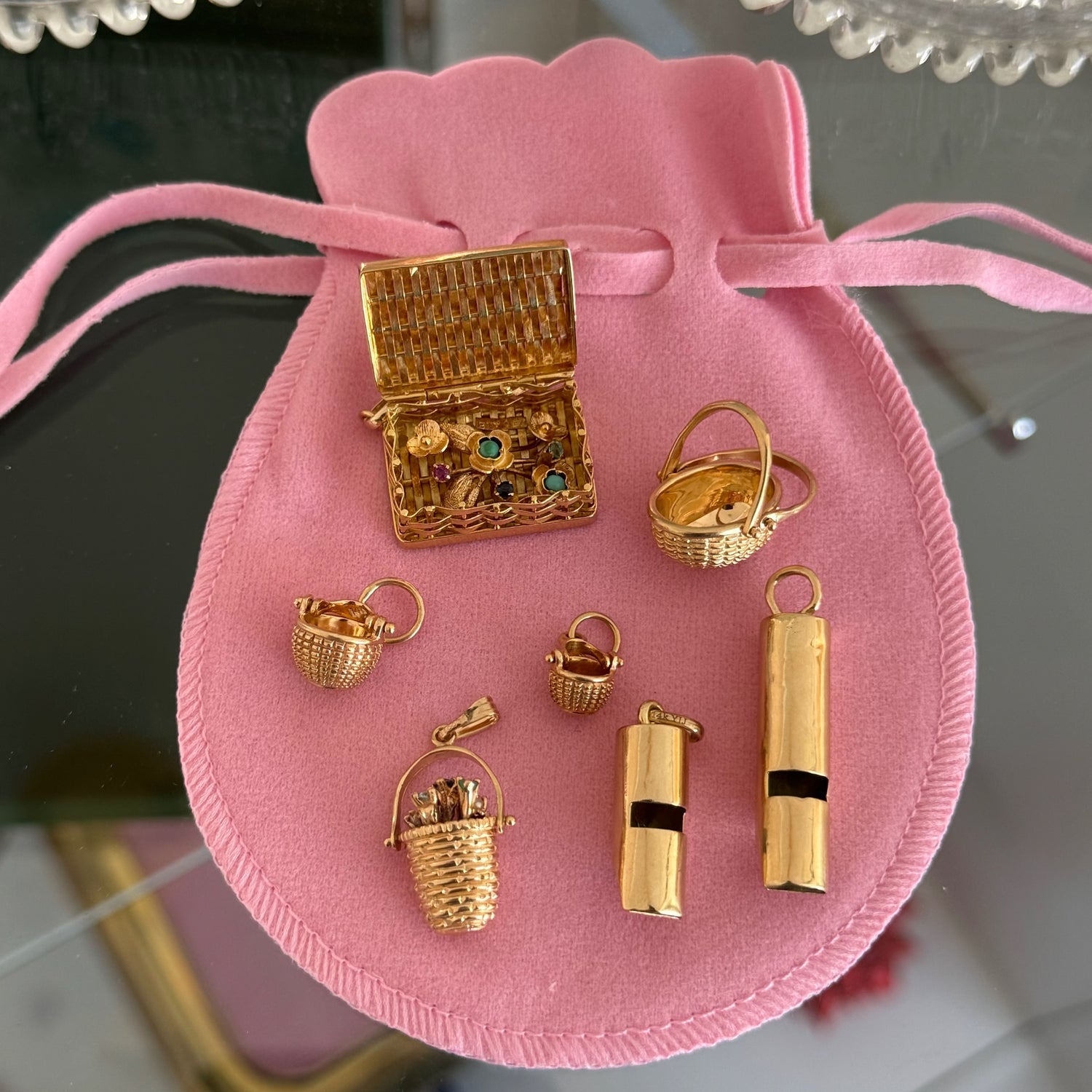 Flower Basket Charm