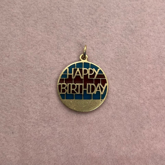 Plique-a-Jour Happy Birthday Medallion