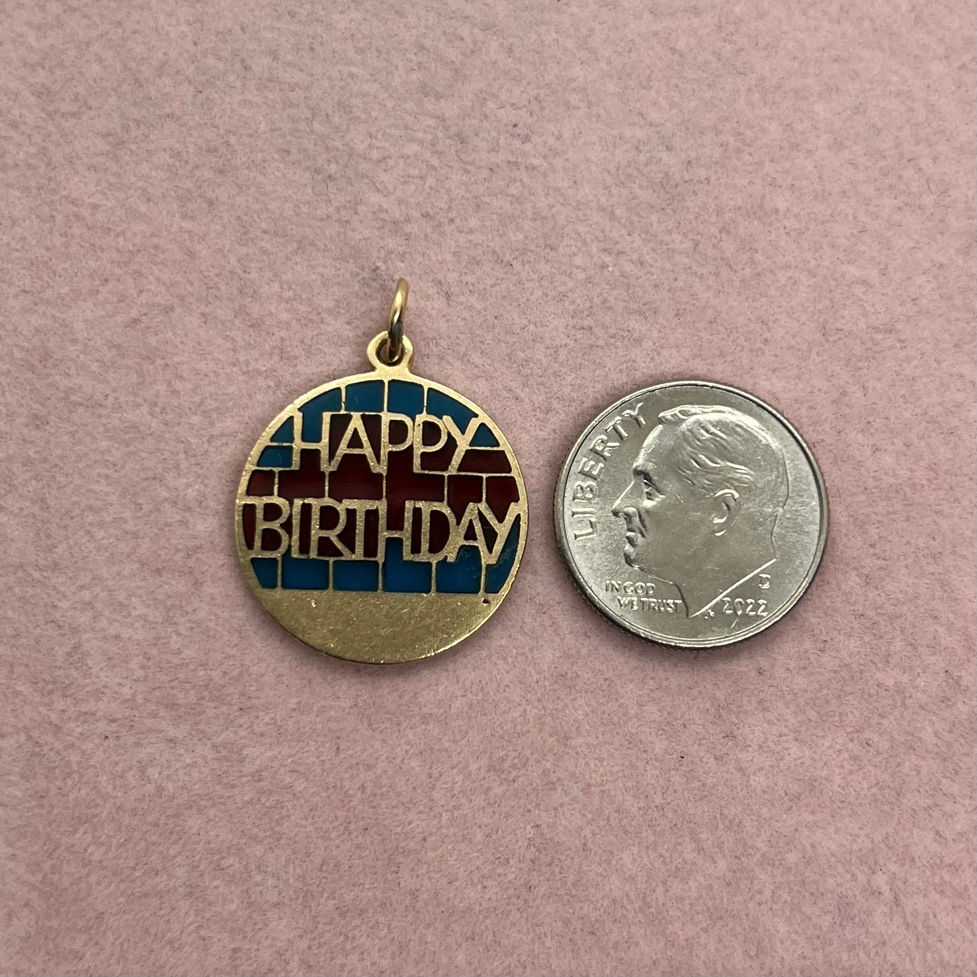 Plique-a-Jour Happy Birthday Medallion