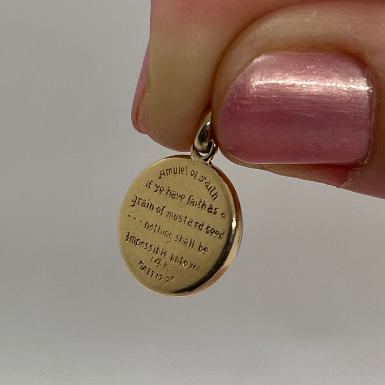 Engraved Mustard Seed Medallion